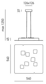 Sospensione Contemporanea Giselle Metallo Bianco E Diffusore Bianco 3+7 Luci