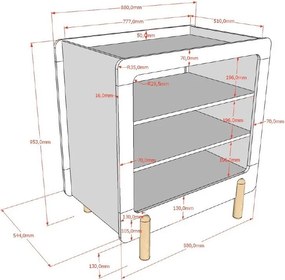 Cassettiera per bambini bianca con fasciatoio 88x95x57 cm Smile – Vipack