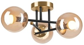 Lampadario a plafone MALENA 3xE14/5W/230V oro/nero/fumé beige