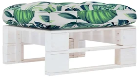Ottomana da giardino pallet in legno di pino impregnato bianco