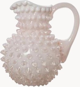 Brocca latte in vetro soffiato Opaline Hobnail, 500 ml