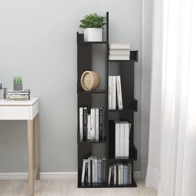 Libreria nera 48x25,5x140 cm in legno multistrato