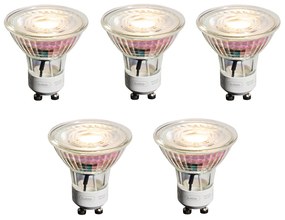 Set di 5 lampadine LED GU10 50mm dimmerabili trasparenti 4,9W 450 lm 2700K