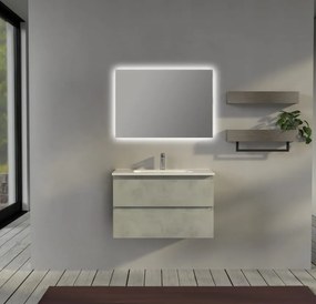 Mobile da bagno 80 cm sospeso Grigio - Sofia