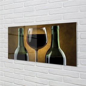 Quadro di vetro Bicchiere da vino 2 bottiglie 100x50 cm