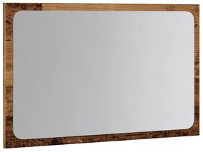 Specchio da bagno con luci led rovere artigianale 60x8,5x38 cm