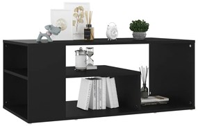 Tavolino da caffè nero 100x50x40 cm in truciolato