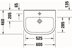 Duravit 23986000002 - Lavabo sospeso D-CODE 60x46 cm ceramica/bianco lucido