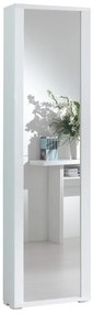 Scarpiera a specchio  1 anta doppia profondità L 50 x H 182 x P 31 cm 18 paia, bianco