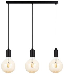 Lampadario a sospensione con filo MIROS 3xE27/60W/230V nero