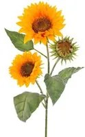 Set 2 Girasoli Artificiali con 3 Fiori Altezza 85 cm Giallo