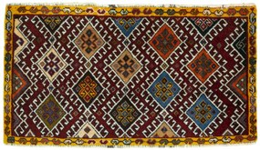 Shiraz Tappeto persiano 70 x 40 Rosso (Iran) Annodato A Mano