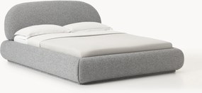 Letto imbottito in bouclé con contenitore Alba