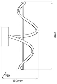 Applique a LED TWIST LED/12W/230V nero