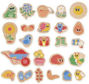 Magneti in legno - Giardino - 24 pezzi