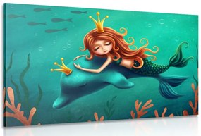 Stampa su tela – Sirena con delfino