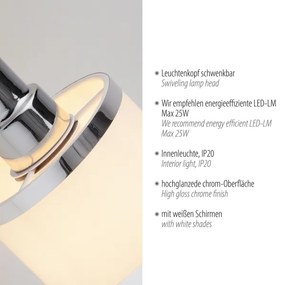 Leuchten Direkt 15371-17 - Faretto da parete ACCOR 1xE14/25W/230V