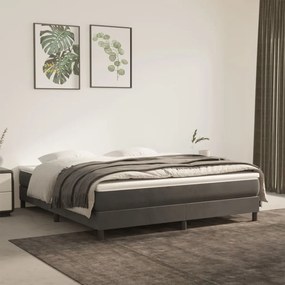 Giroletto Senza Materasso Grigio Scuro 160x200 Cm Velluto /