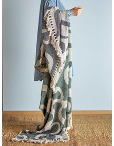 Coperta nera e beige in cotone riciclato 130x160 cm Salobre – Bloomingville