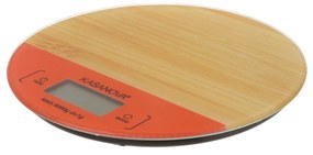Bilancia da cucina digitale rosso e bambù