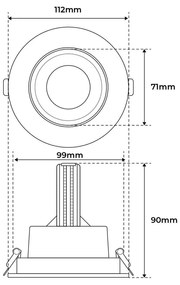 Faro LED da Incasso 15W Orientabile foro Ø100mm con driver Philips Colore Bianco Naturale 4.000K