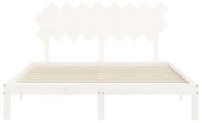 Giroletto con Testiera Bianco 160x200 cm Legno Massello