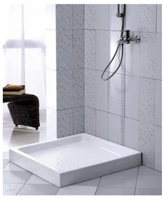 Piatto doccia quadrato 80 x 80 cm H 10 cm porcellana antiscivolo bianco