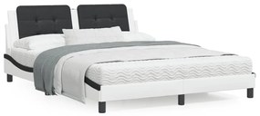 Letto con materasso bianco e nero 160x200cm similpelle