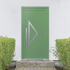 Portoncino d'ingresso Modern3 L 90 x H 210 cm in alluminio verde, apertura spingere a destra
