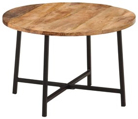 Tavolino da salotto 54x54x35 cm legno massello mango e ferro