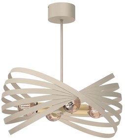 Lampadario a sospensione con supporto rigido SPARKLE 4xE27/15W/230V beige