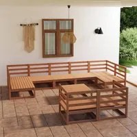 Set Divani da Giardino 10 pz in Legno Massello di Pino 3076207