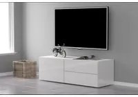 Mobile Porta Tv Metis 110 1 Anta + 2 Cassetti Colore Bianco Lucido