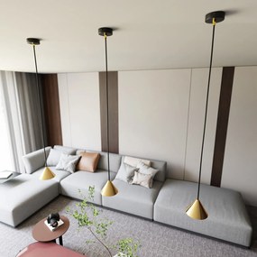 Sospensione Minimal Skadi 1 Luce In Acciaio Oro