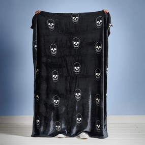 Coperta per bambini grigio scuro in micropile 130x170 cm Skulls – Catherine Lansfield