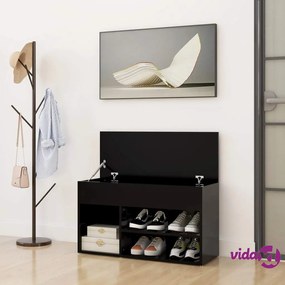 vidaXL Panca Portascarpe Nera 80x30x45 cm in Truciolato