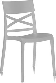 Sedia da giardino London Cross NEW GARDEN, 4 pezzi, struttura e seduta in polipropilene grigio