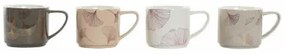 Set di 4 Tazze Mug DKD Home Decor Grigio Beige Rosa Dorato Metallo Bianco 330 ml Moderno
