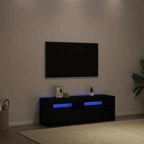 Mobile Porta Tv Con Led Rovere Nero 120x35x40 Cm Multistrato /