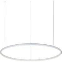 Sospensione Moderna Hulahoop Alluminio-Plastiche Bianco 1 Luce 31W 3000K D61Cm