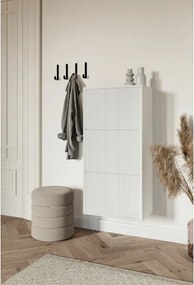 Scarpiera Sospesa Cannettata 3 Ante 50x30x103 Bianco Bali