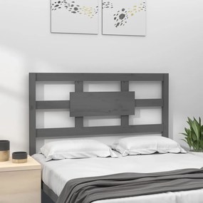 Testiera per letto grigia 95,5x4x100 cm legno massello di pino