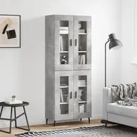 Credenza Grigio Cemento 69,5x34x180 cm in Legno Multistrato 3198293