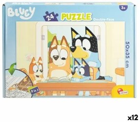Puzzle per Bambini Bluey Double-face 24 Pezzi 50 x 35 cm (12 Unità)