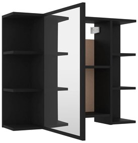 Set mobili da bagno 3 pz nero in truciolato