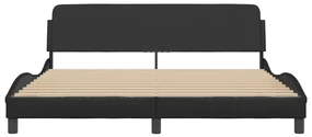 Giroletto con testiera nero 180x200 cm in similpelle