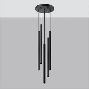Lampadario nero in metallo ø 25 cm Fideus – Sollux