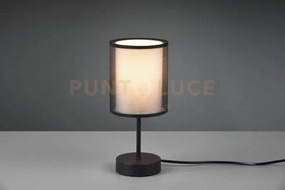 Burton lampada da tavolo metallo nero paralume bianco e diffusore e...
