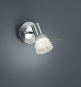 Levisto spot led orientabili acciaio e vetro alabastro h.19cm 1 luc...