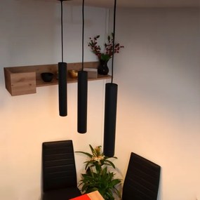 LED Lampadario a sospensione con filo TUBA 3xGU10/4,8W/230V nero